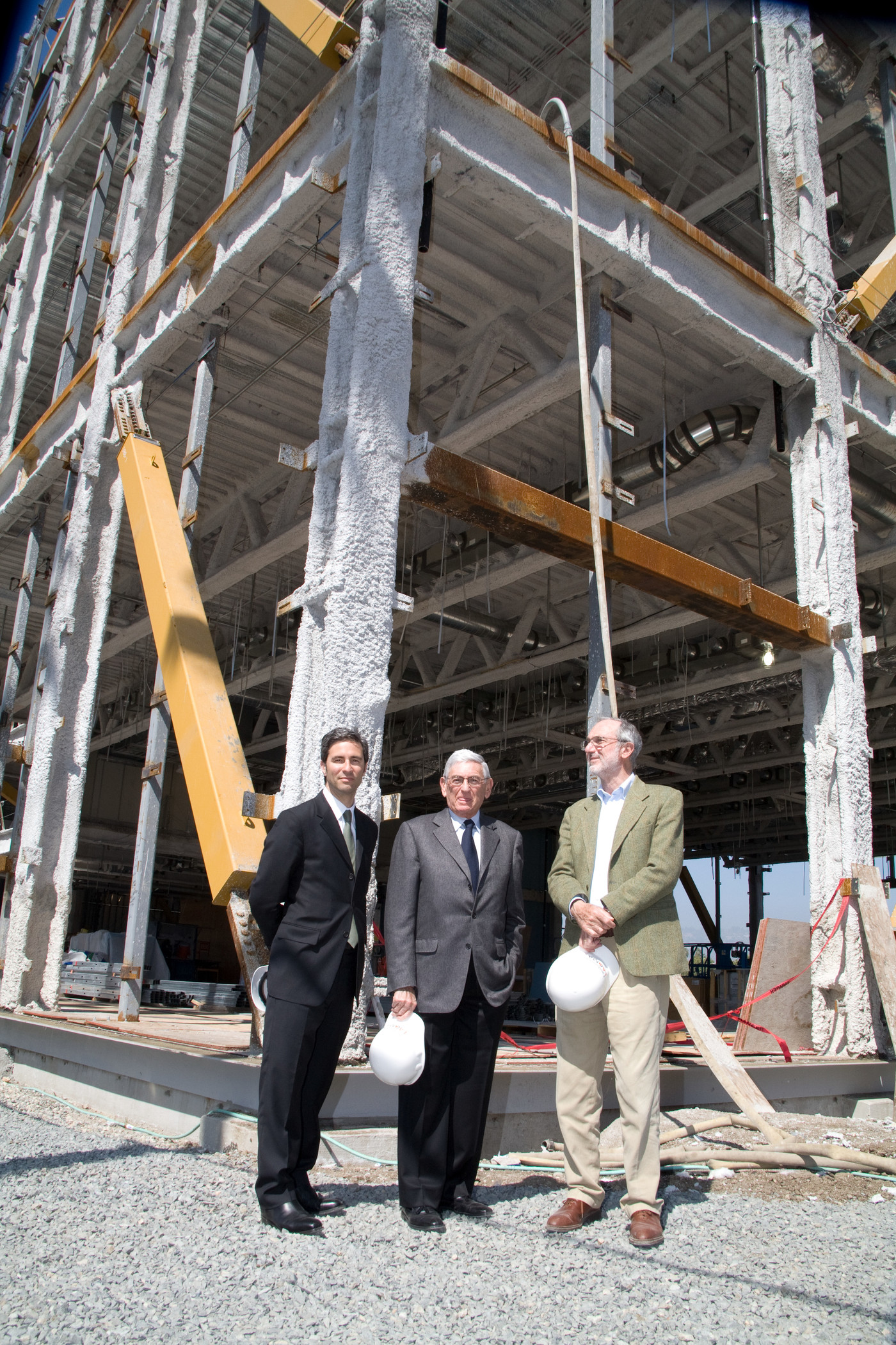 Michael Govan, Eli Broad, and Renzo Piano, construction of Broad Contemporary Art Museum (BCAM), LACMA, 2007